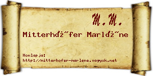Mitterhöfer Marléne névjegykártya